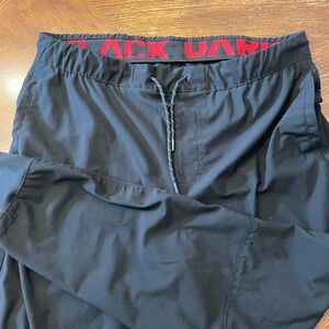 Dark Black by Projek Raw Black Drawstring Pants size large